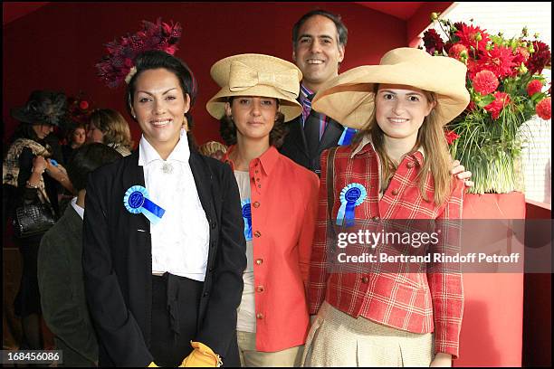 Princess Hermine De Clermont Tonnerre, sister Aude De Mandat Grancey, brother Amedee De Clermont Tonnerre and his wife Beatrice - 85th race of the...