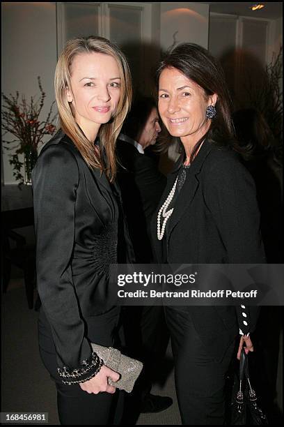 Madame Alessandro Vallarino Gancia and Madame Thierry Breton at Gala Opening Evening At The Christian Deydier Art Exhibition In Paris.