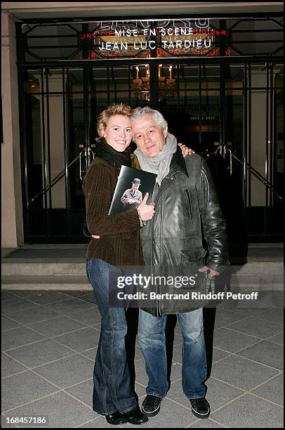 Exclusive - Jean Luc Moreau and his wife Mathilde Penin at Exclusive - The 100Th Of the Play "Landru" At The Marigny Theatre In Paris.