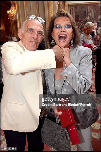 Claudia Cardinale and her husband Pasquale Squitieri at Claudia Cardinale And Giorgio Armani Awarded By French President Nicolas Sarkozy With...