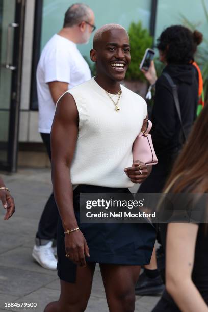 Ncuti Gatw attends JW Anderson at Camden Roundhouse during London Fashion Week September 2023 on September 16, 2023 in London, England.