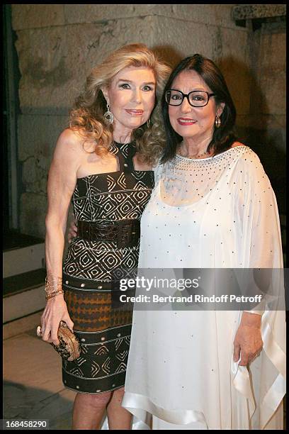 Marianna Vardinoyannis and Nana Mouskouri at Nana Mouskouri's Farewell Concert At Odeon Herodes Atticus In Athens.