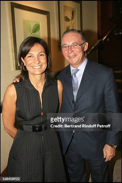 Agnes Cromback and Count Philippe De Nicolay - cocktail at "Tiffany & Co" in Paris to the benefit of the association "Care" which celebrates its 60th...