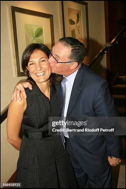 Agnes Cromback and Count Philippe De Nicolay - cocktail at "Tiffany & Co" in Paris to the benefit of the association "Care" which celebrates its 60th...