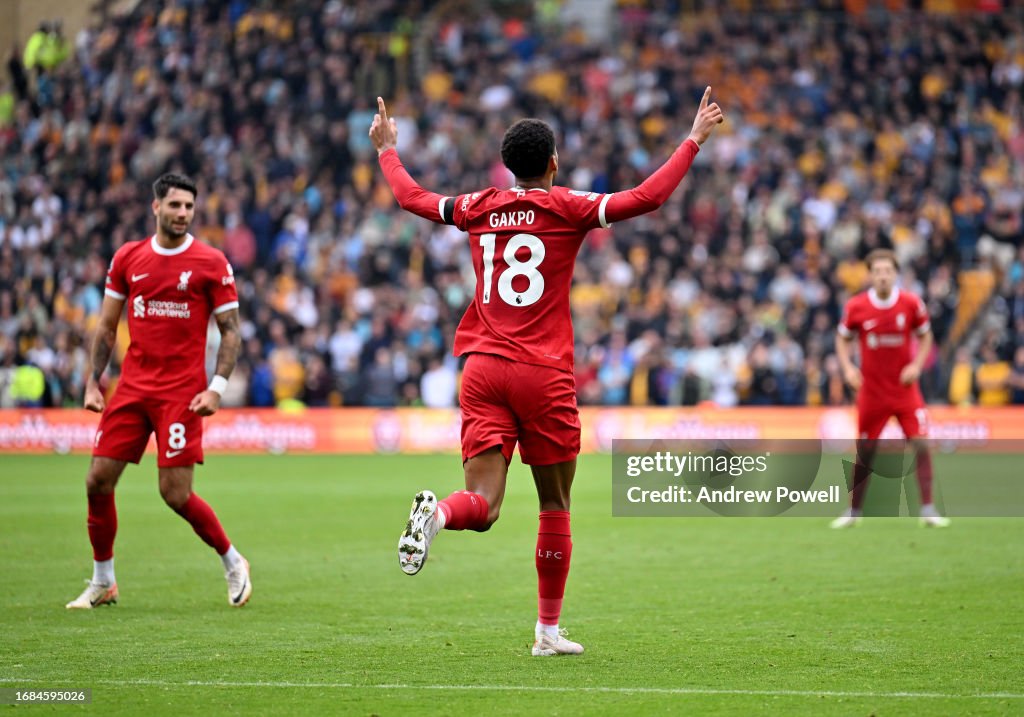 Liverpool Rm Cody Gakpo of Liverpool celebrates after scoring the equalising goal ...