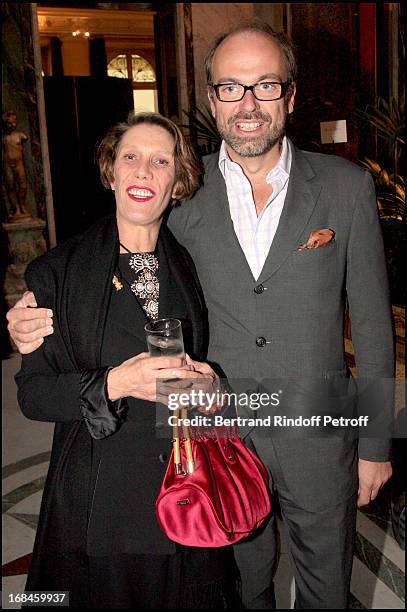 Diane of Beauvau Craon and Charles Emmanuel de Rohan Chabot at Opening Exhibition Of Joy De Rohan Chabot "Les Jardins Immobiles" At Musee Jacquemart...