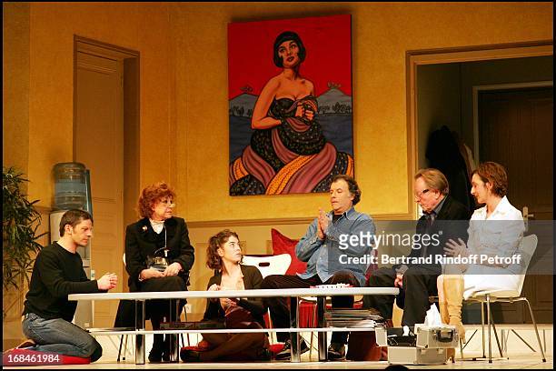 Marie Cuvelier, Bernard Dheran, Zoe Nonn, Daniel Russo, Claire Maurier, Yvon Martin and Sophie Mounicot at Laurant Baffie And His Theatrical Group...
