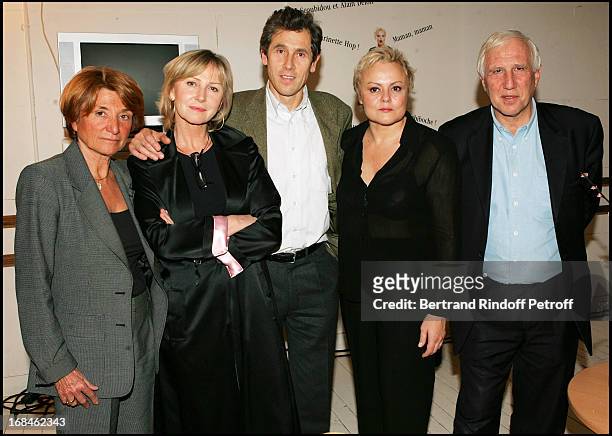 Muriel Robin, Francoise Monard, Claude Cheysson, Marine Jacquemin and Professor Alain Deloche at Muriel Robin Gives Profits Of Her Show To Afghans...