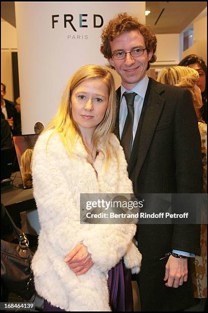 Stephanie Watine Arnault and brother Ludovic at Opening Party Of The Fred Boutique And Its Baby Galerie On Vendome Square In Paris.