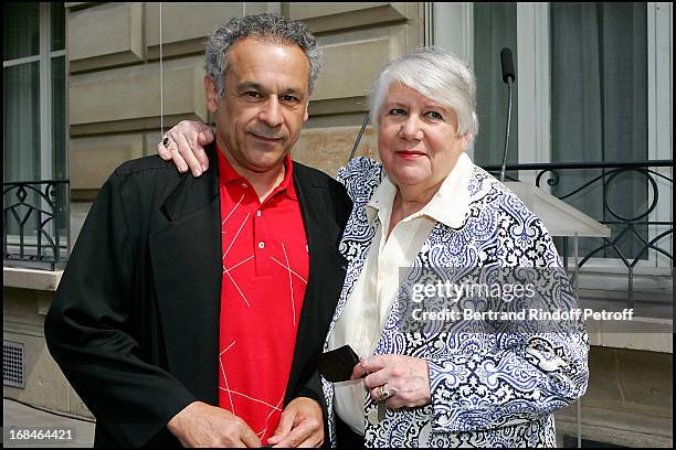 Francis Perrin and Francoise Seigner at Commemorative Plaque Tribute To Louis Seigner.