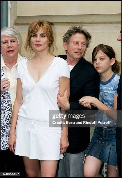 Francoise Seigner, Emmanuelle Seigner, Roman Polanski and daughter Morgane at Commemorative Plaque Tribute To Louis Seigner.