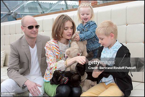 Natalia Vodianova with husband Lord Justin Portman and their two children Lucas and Neva at The Re-opening Of Louis Vuitton Store In Moscow In...