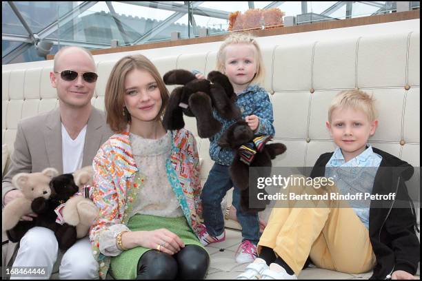 Natalia Vodianova with husband Lord Justin Portman and their two children Lucas and Neva at The Re-opening Of Louis Vuitton Store In Moscow In...