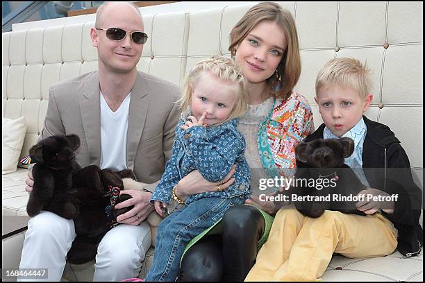 Natalia Vodianova with husband Lord Justin Portman and their two children Lucas and Neva at The Re-opening Of Louis Vuitton Store In Moscow In...