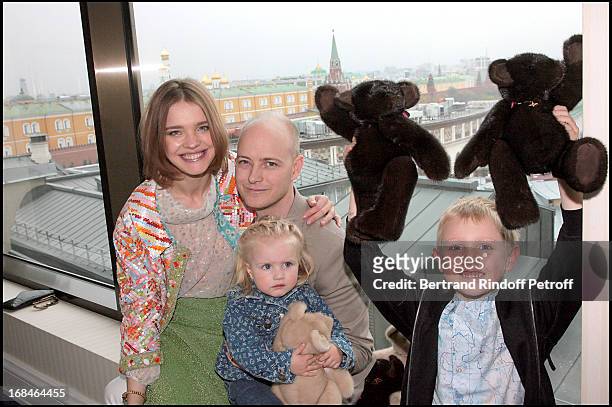 Natalia Vodianova with husband Lord Justin Portman and their two children Lucas and Neva at The Re-opening Of Louis Vuitton Store In Moscow In...