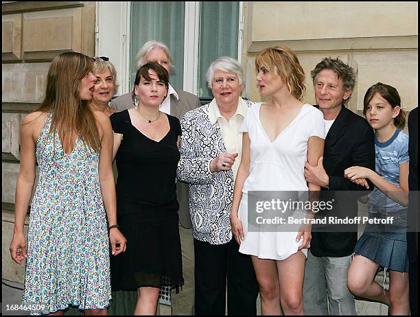 Mathilde Seigner, Marie Amelie Seigner, Francoise Seigner, Emmanuelle Seigner, Roman Polanski and daughter Morgane at Commemorative Plaque Tribute To...