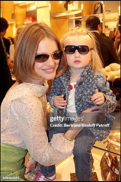 Natalia Vodianova with daughter Neva at The Re-opening Of Louis Vuitton Store In Moscow In Association With Natalia Vodianova 's Foundation, Naked...
