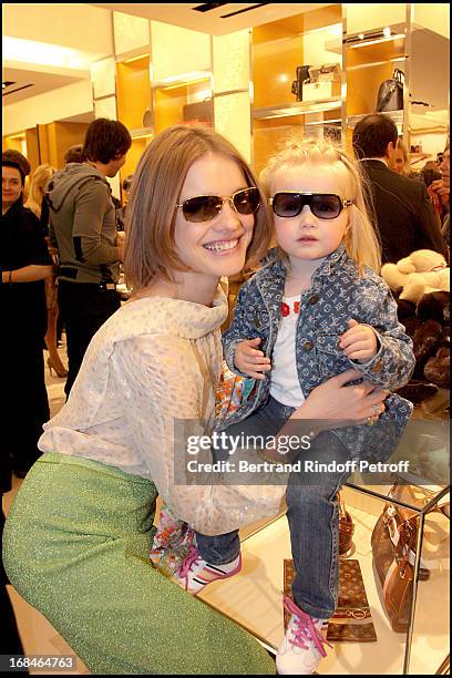 Natalia Vodianova with daughter Neva at The Re-opening Of Louis Vuitton Store In Moscow In Association With Natalia Vodianova 's Foundation, Naked...