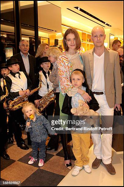 Natalia Vodianova with husbandc Lord Justin Portman and children Lucas and Neva at The Re-opening Of Louis Vuitton Store In Moscow In Association...