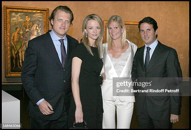 Alessandro Vallarino Gancia, his wife Delphine Arnault, Segolene Frere and her husband Ian Gallienne at Private Viewing Of The Exhibition "Picasso Et...