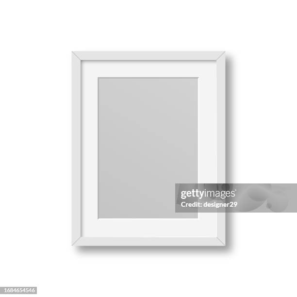 stockillustraties, clipart, cartoons en iconen met realistic picture frame vector design on white background. - model van een huis