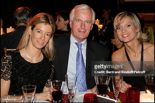 Madame Brice Hortefeux, Michel Barnier, Helene Arnault at Private Viewing Of The Exhibition "Picasso Et Les Maitres" At Grand Palais In paris.