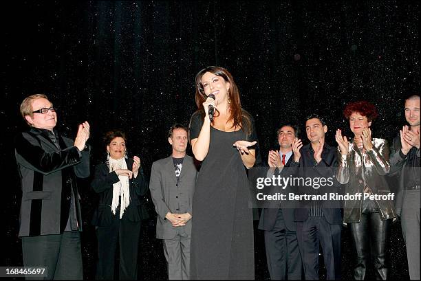 Orlando, Joyce Bunuel, Sabrina Ferilli, Charles Berling, Alessandro Gassman, Arnaud Giovaninetti, Pascale Breugnot and Fabrice Deville at "Dalida" TV...