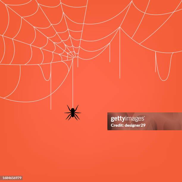 spider web background. halloween concept vector design. - spider web corner stock illustrations