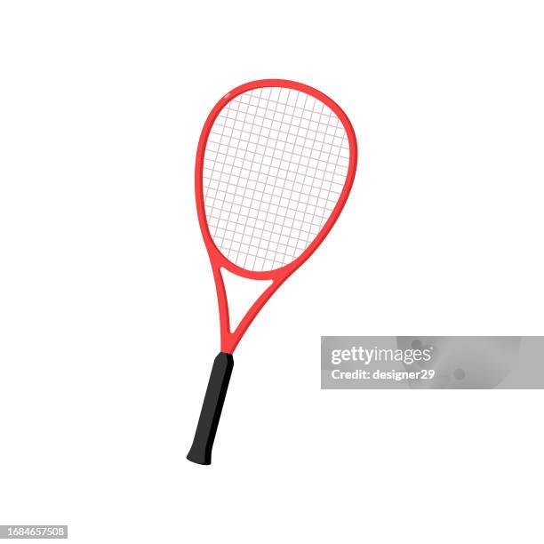 flaches design des tennisschlägers. - tennisschläger stock-grafiken, -clipart, -cartoons und -symbole