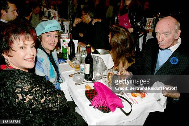 Rika Zarai, Annie Girardot and Eddie Barclay at "Dalida" TV Film Tribute To The Singer.