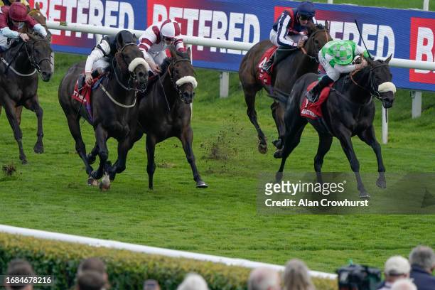 Rossa Ryan riding Annaf win The Betfred Portland at Doncaster Racecourse on September 16, 2023 in Doncaster, England.