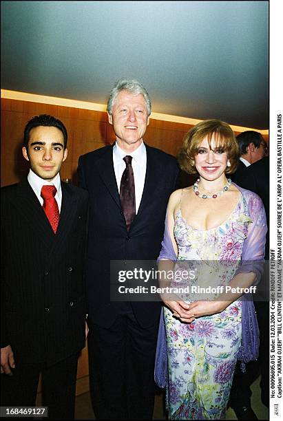 Akram Ojjeh, "Bill Clinton" and Madame "Akram Ojjeh" at L'Arop Gala At L'Opera Bastille In Paris.