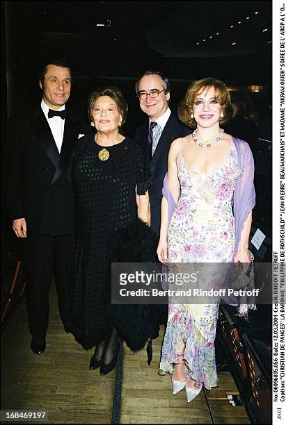 Christian De Panges, Baroness "Philippine De Rothschild", "Jean Pierre" Beaumarchais" and Madame "Akram Ojjeh" at L'Arop Gala At L'Opera Bastille In...