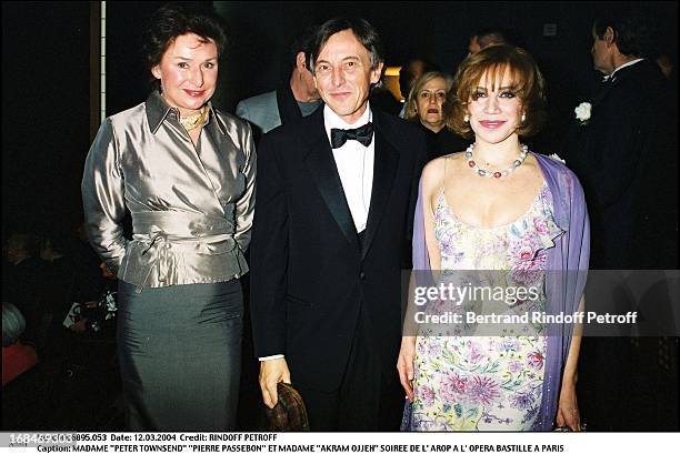 Madame "Peter Townsend" "Pierre Passebon" and Madame "Akram Ojjeh" at L'Arop Gala At L'Opera Bastille In Paris.