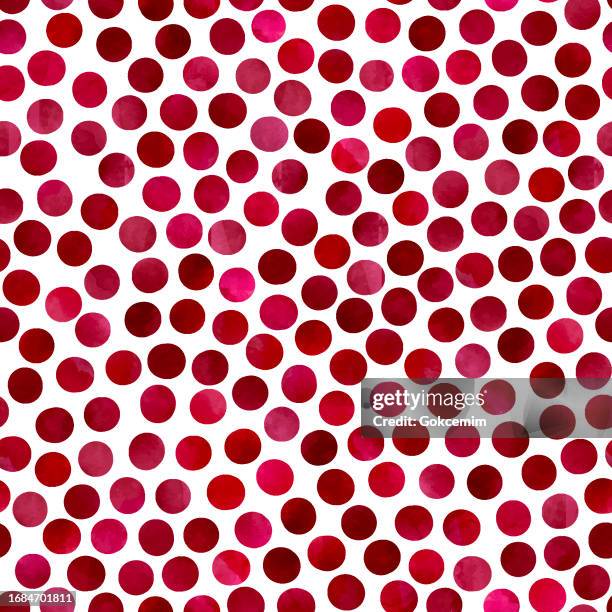 red dots abstract watercolor seamless pattern. rose petals background. - rose petals stock illustrations