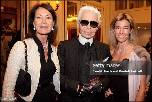 Madame Thierry Breton, Karl Lagerfeld, Madame Brice Hortefeu at Etoiles Classical Concert At Salle Gaveau - The Piano Played By Brigitte Engerer And...