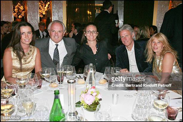 Christian Bimes and wife Caroline, Marie Pierce, Bjorn Borg and wife Patricia at Diner Des Champions Celebrating 80 Years Of The Roland Garros At...