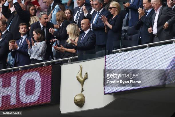 Daniel Levy, Chairman of Tottenham Hotspur looks on from the stands prior to the Premier League match between Tottenham Hotspur and Sheffield United...