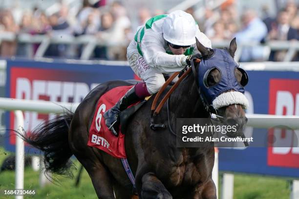 Oisin Murphy riding Sandrine win The Betfred Park Stakes at Doncaster Racecourse on September 16, 2023 in Doncaster, England.