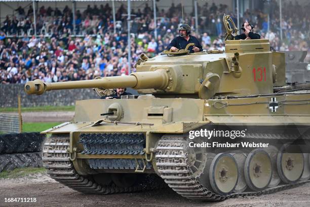 The German Tiger 131 tank puts on a display in the main ring at The Tank Museum, on September 16, 2023 in Bovington, Dorset. The Tank Museum's Tiger...