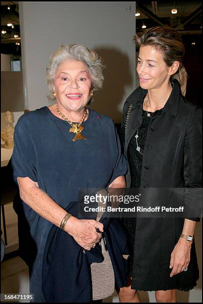 Baronne Philippine De Rothschild and Madame Brice Hortefeux at Preview of L'Atelier D'Alberto Giacometti At Centre Pompidou In Paris.