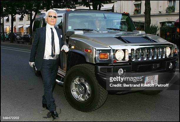 Karl Lagerfeld's Hummer at Opening Night Of The Play "Mademoiselle Chanel' In Paris.