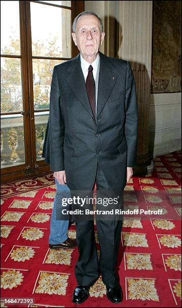 Admiral Philippe de Gaulle at Alain Delon Re-Enacts Charles de Gaulle Speech In Front Of Senate .