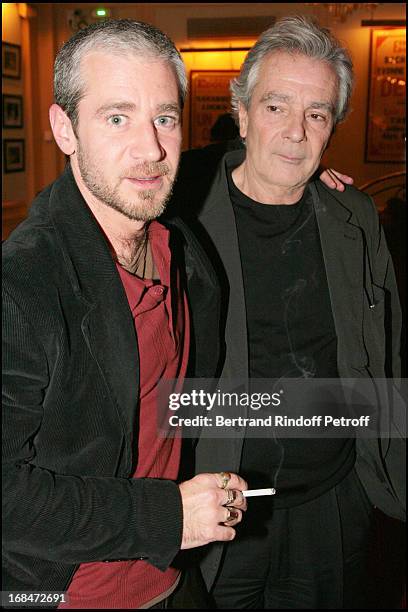 Pierre Arditi and son Frederic at Televised Transmission Of The Stage Production Of Faisons Un Reve By Sacha Guitry At The Theatre Edouard Vii.