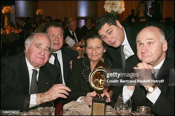 Simone Veil and husband Antoine with their children Jean and Pierre Francois Veil and Menachem Magidor at The Gala Scopus Award 2007 Organised By L'...