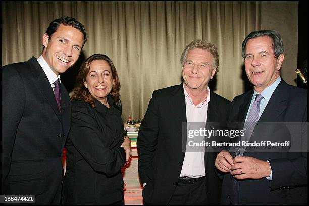 Robert Namias, Anne Barrere, Jean Louis Debre and Charles Emmanuel Debre at Michel Leeb's 30 Year Career Celebration At Palais Des Congres In Paris.