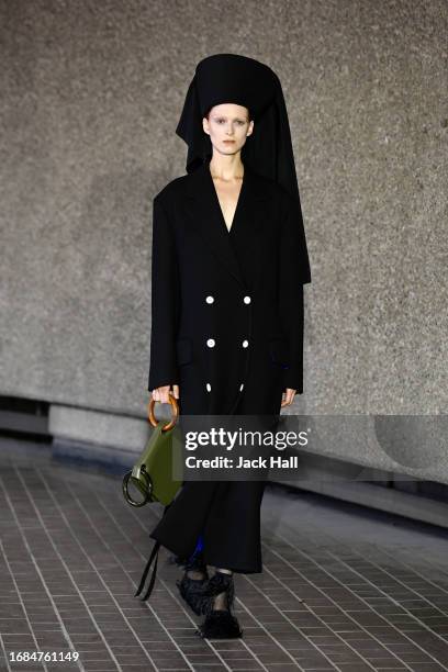 Model walks the runway at the Roksanda show during London Fashion Week September 2023 at on September 16, 2023 in London, England.