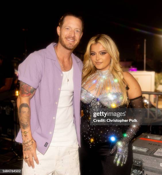 Tyler Hubbard and Bebe Rexha at Life Is Beautiful 2023 on September 22, 2023 in Las Vegas, Nevada.