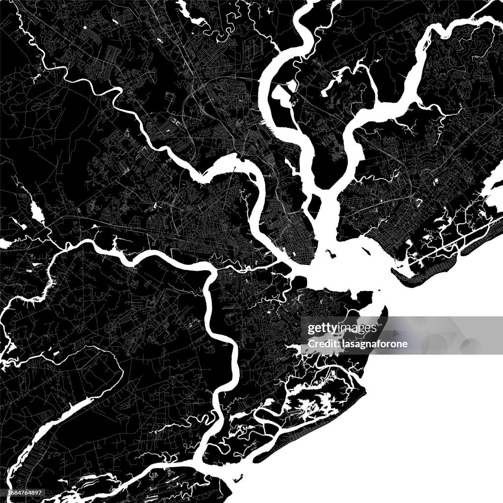 Charleston, South Carolina, USA Vector Map
