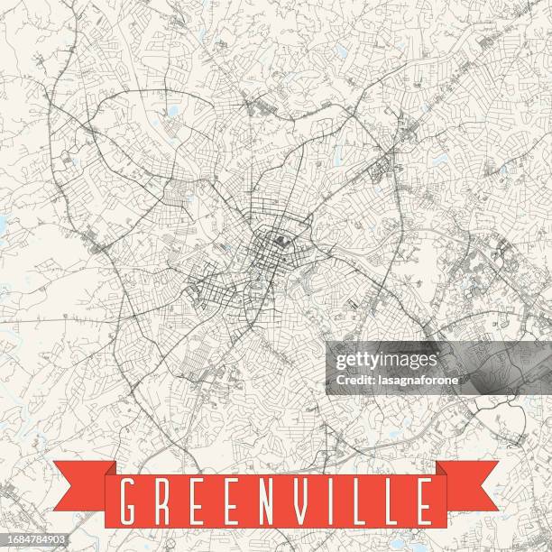 illustrations, cliparts, dessins animés et icônes de greenville, caroline du sud, états-unis carte vectorielle - greenville-south-carolina